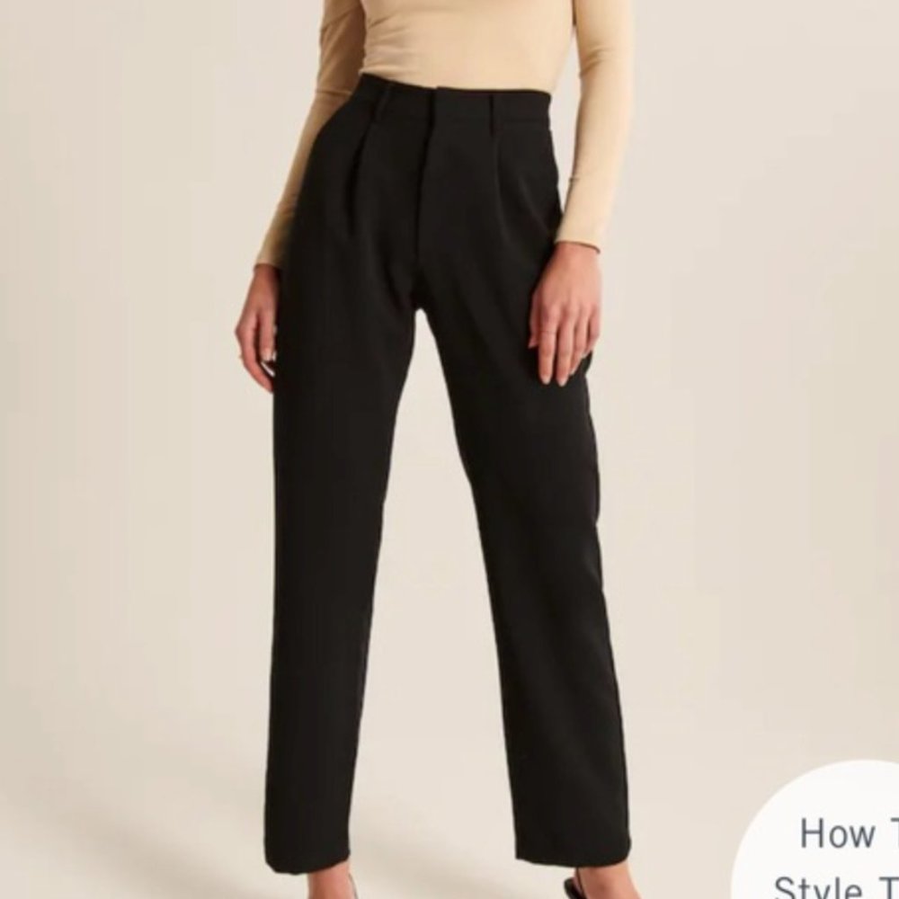 Abercrombie & Fitch XL Tailored Menswear Dad Pants Black